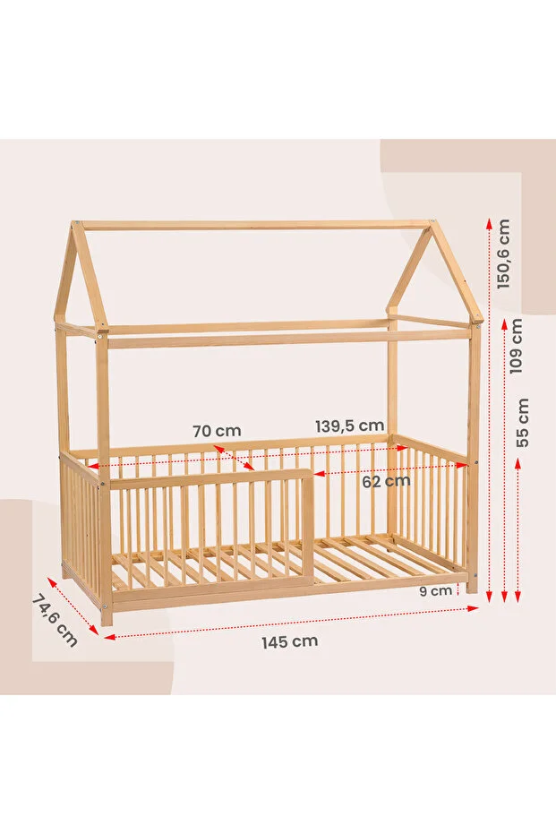 Ahşap Montessori Yatak 70x140cm